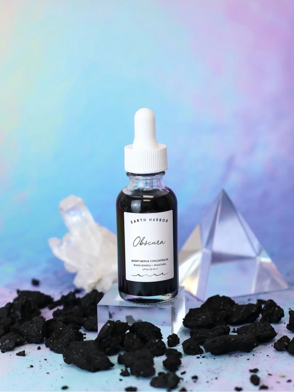 Obscura Night Repair Concentrate detox treatment. Glass bottle w/dropper.